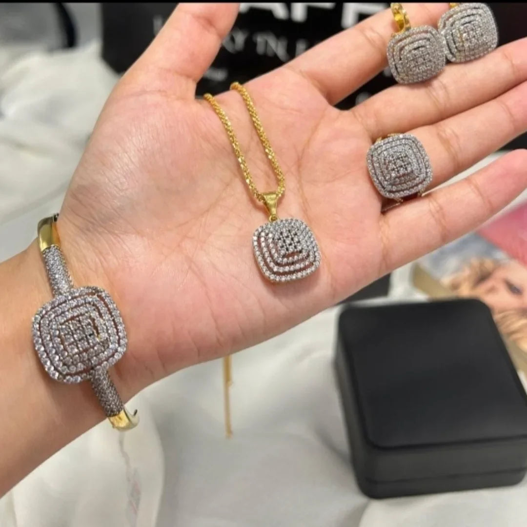 Diamond-Style Goldplated Combo Set