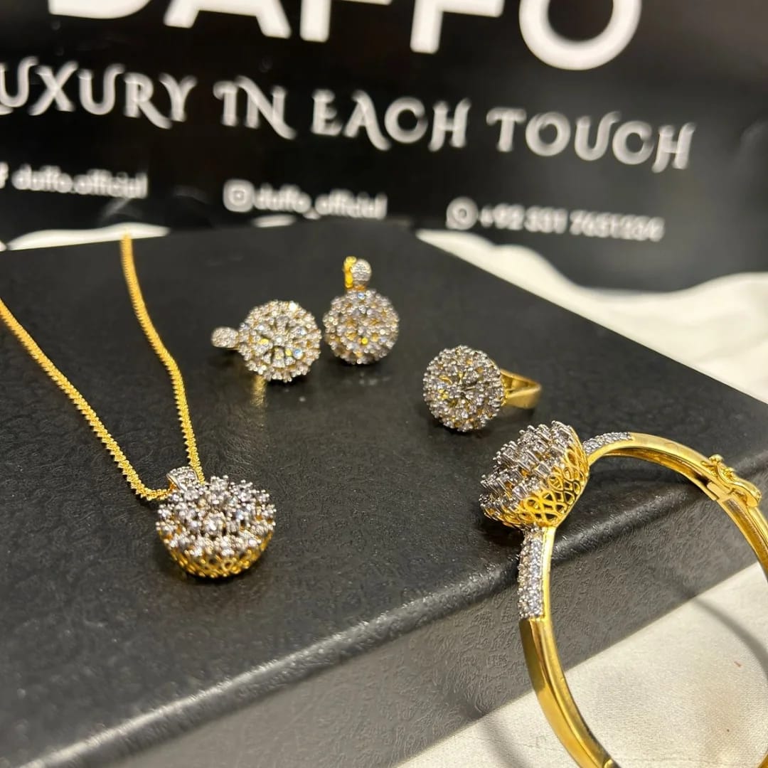 goldplated diamond style combo set