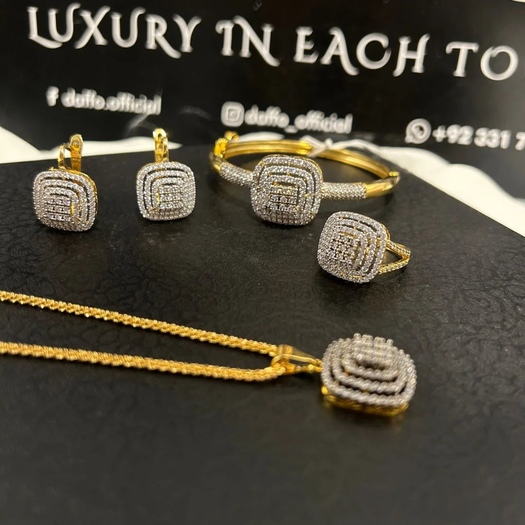 Diamond-Style Goldplated Combo Set