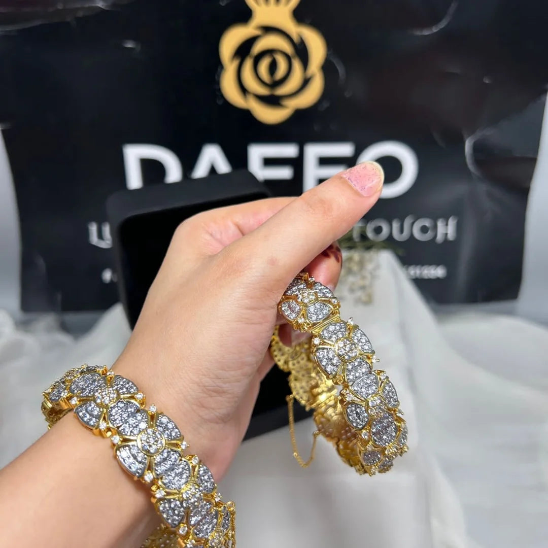 Golden Petal Glow Bangles