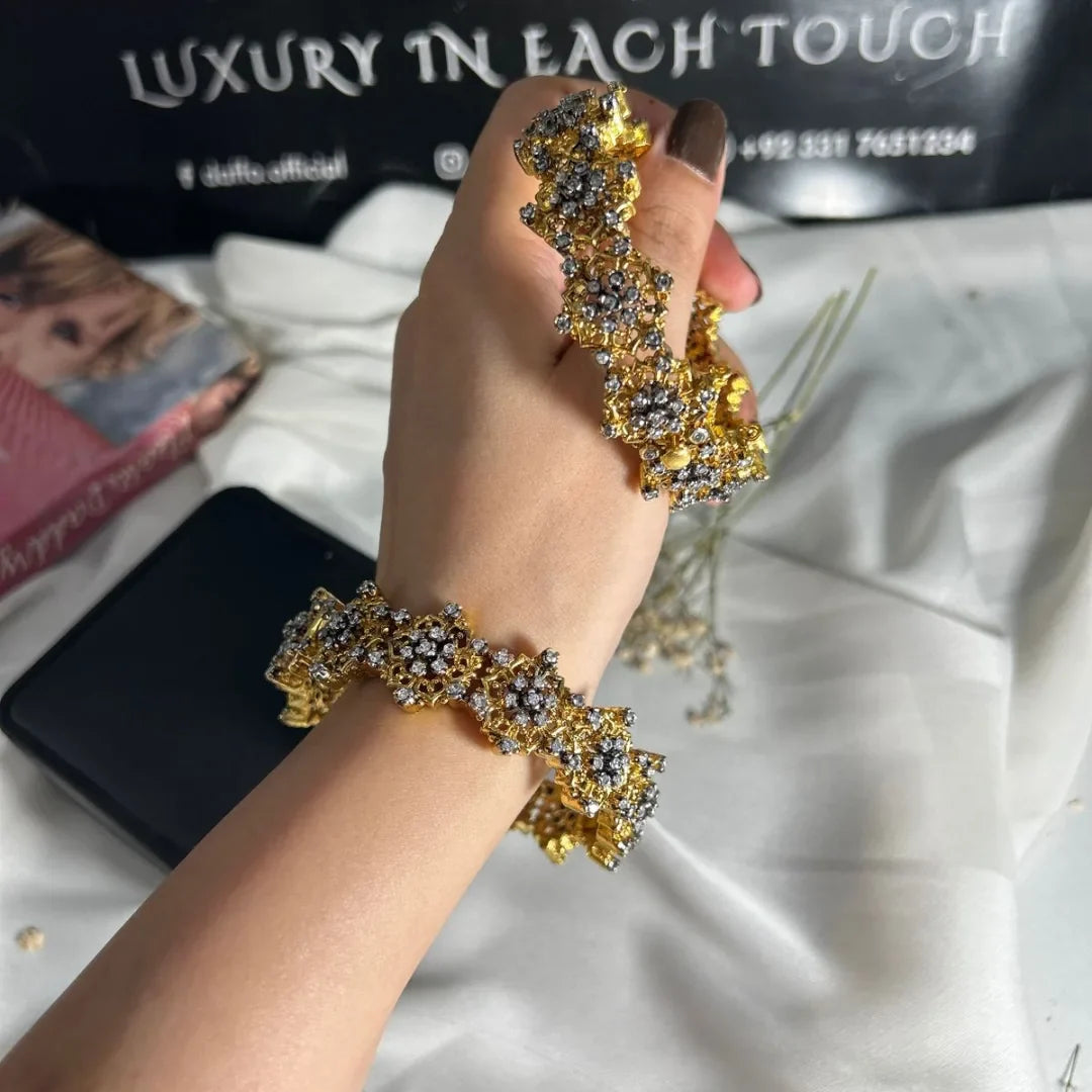 Golden Blossom Bangles