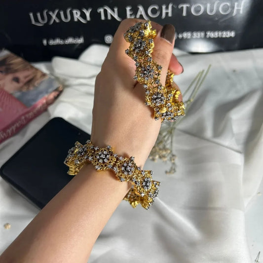 Golden Blossom Bangles