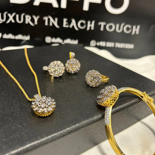 goldplated diamond style combo set