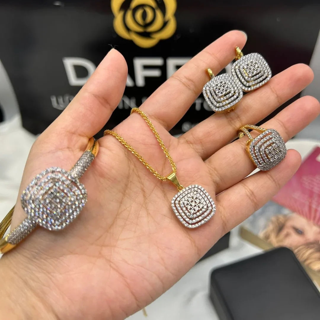 Diamond-Style Goldplated Combo Set