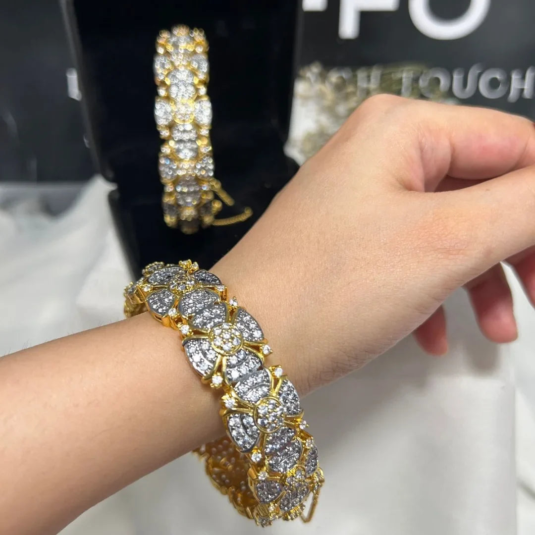 Golden Petal Glow Bangles