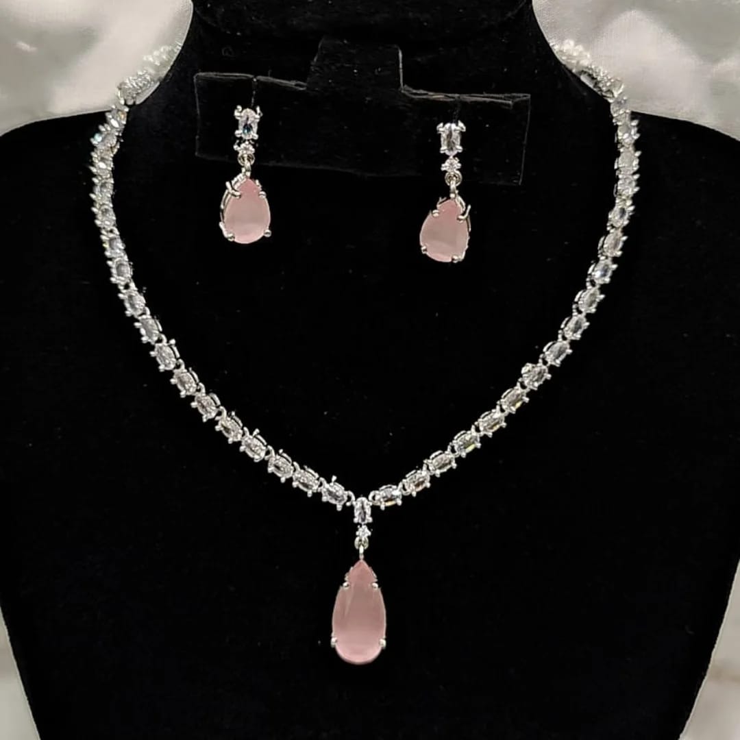 Droplet Stone Necklace Set