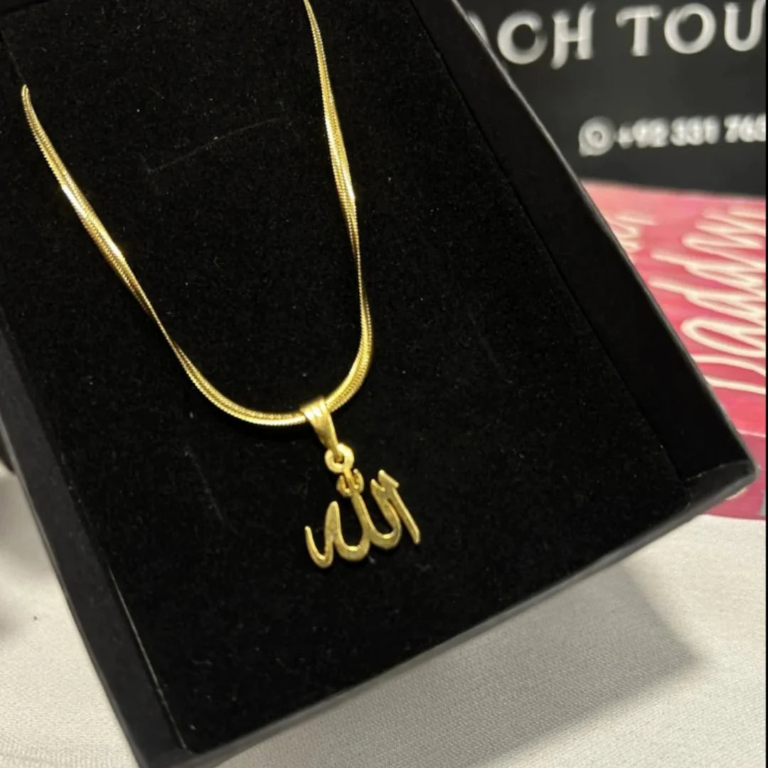 GoldPLATED ALLAH LOCKET with a PREMIUM CHAIN