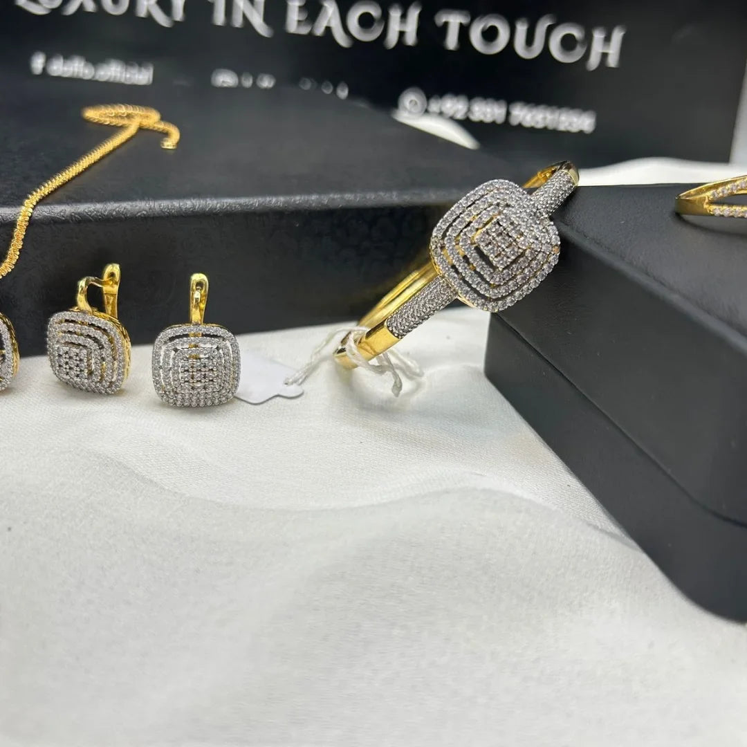 Diamond-Style Goldplated Combo Set